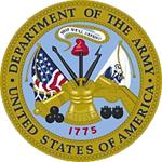 US Department of the Army Seal signifying M203grips are on M203 grenade luanchers in Army units worldwide.