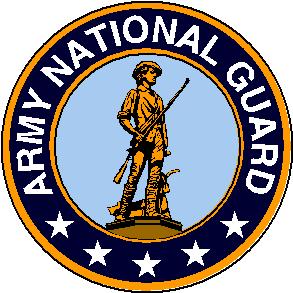 US Department of the Army National Guard Seal signifying M203grips are on M203 grenade luanchers in Army National Guard units.